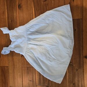 Light Blue Striped Sleeveless Dress